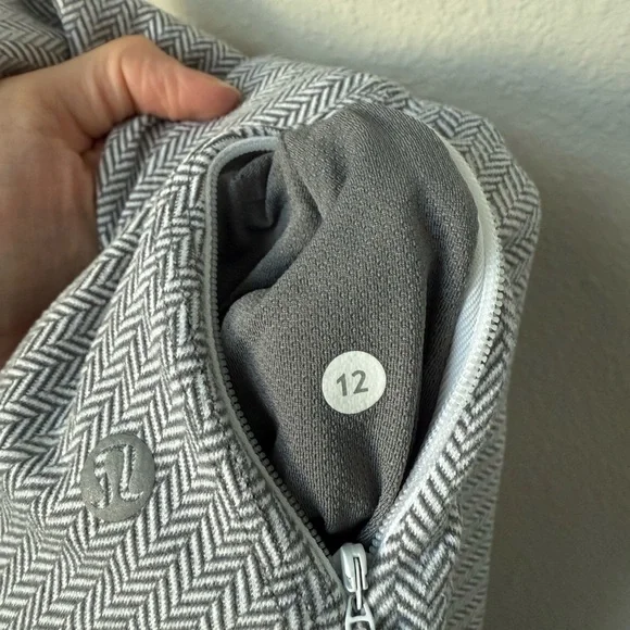 Lululemon Kanto Catch Me Long Sleeve Heathered Gray Herringbone White Slate 12 - Picture 4 of 10